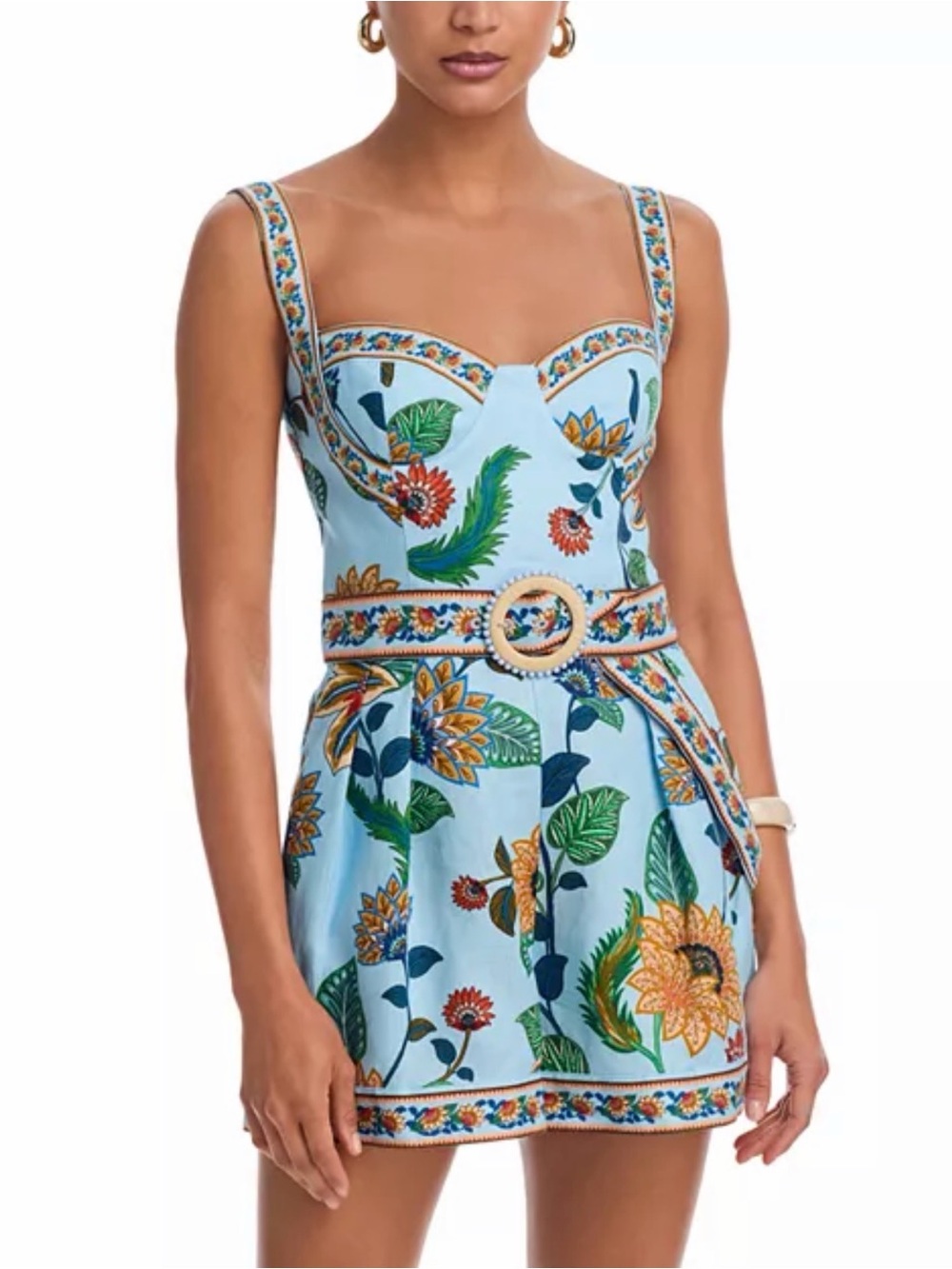 Farm Rio Light Blue Floral Delhi Romper
